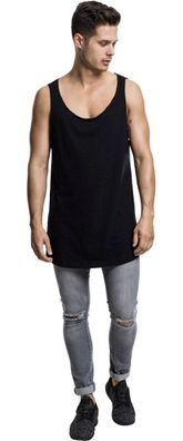 Urban Classics Tanktop Long Shaped Open Edge Loose Tank Black