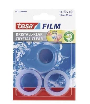 Tesa Mini-Abroller Set, zufaellige Farbe, inkl. 2 Klebebaender 10 m x 19 mm
