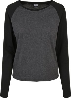 Urban Classics Damen Longsleeve Ladies Contrast Raglan Longsleeve Charcoal/Black