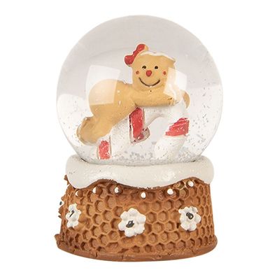 Clayre & Eef Schneekugel Ø 5x7 cm Braun Glas (Gr. Ø 5x7 cm)
