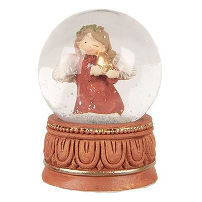 Clayre & Eef Schneekugel Ø 5x7 cm Rot Glas (Gr. Ø 5x7 cm)
