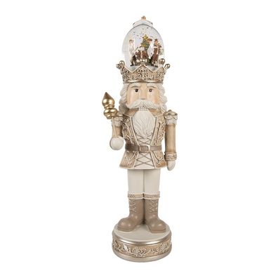 Clayre & Eef Weihnachtsdekoration mit LED-Beleuchtung und Musik Nussknacker 14x14x49