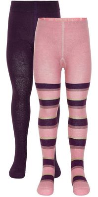 Minymo Kinder Strümpfe Stocking W. Lurex (2 Pack) Shadow Purple
