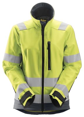 Snickers Damen AllroundWork Hi-Vis Softshell Arbeitsjacke, Kl. 2/3, EN 20471