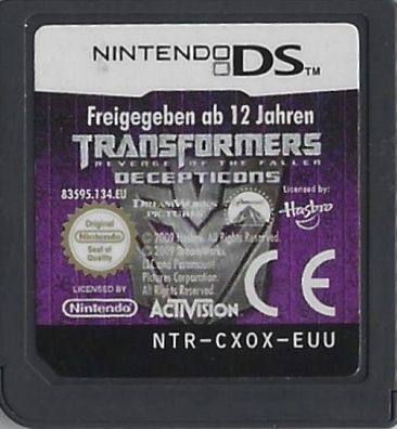 Transformers Die Rache Deceptions Hasbro Nintendo DS DS Lite Dsi 3DS 2DS