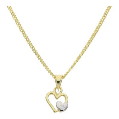 JuwelmaLux Anhänger 333/000 (8 Karat) Gold- und Weißgold Herz mit Zirkonia JL14-02-02