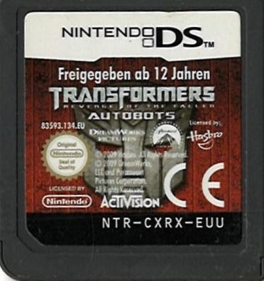 Transformers Autobots Activision Nintendo DS DSL DSi 3DS 2DS NDS NDSL