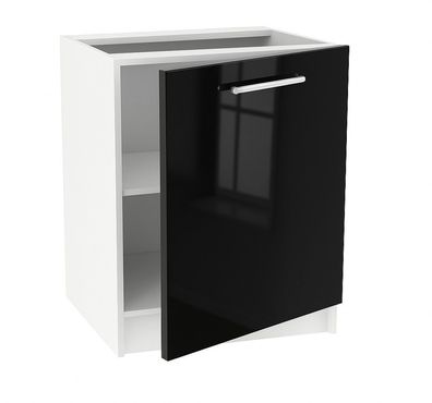 Unterschrank 60cm Schwarz Hochglanz SOFT CLOSE, SIENA, LINDA, PURE LINE