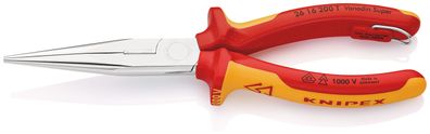 KNIPEX 26 16 200 T BK Flachrundzange mit Schneide (Storchschnabelzange) isoliert mit