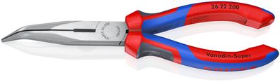 KNIPEX 26 22 200 Flachrundzange mit Schneide (Storchschnabelzange) mit Comfort-Griffe