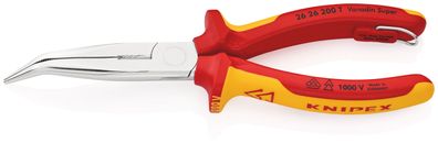 KNIPEX 26 26 200 T BK Flachrundzange mit Schneide (Storchschnabelzange) isoliert mit