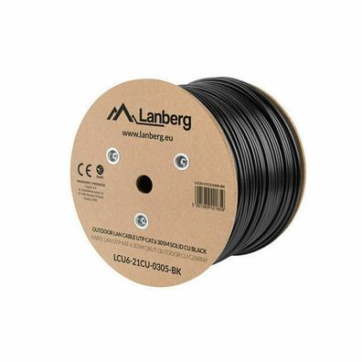 Lanberg Verlegekabel Outdoor Cat. 6 UTP 305m schwarz, Kupfer