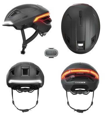 Abus Fahrradhelm HYP-E Volcano Farbe titan Größe M 54-58 cm S-Pedelec Licht Blinker