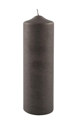 Fink CANDLE, gebürstet metallic Stumpenkerze, Paraffin, gebürstet, mocca, L. 8