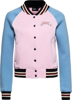 Queen Kerosin Damen College Raglan Sweat Jacke "Queen Of Liberty " QKU44004