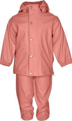 En Fant Kinder Basic Regenanzug, PU Regenbekleidungs-Set Solid 240000-Old Rose
