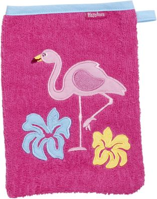 Playshoes Kinder Frottee-Waschhandschuh Flamingo