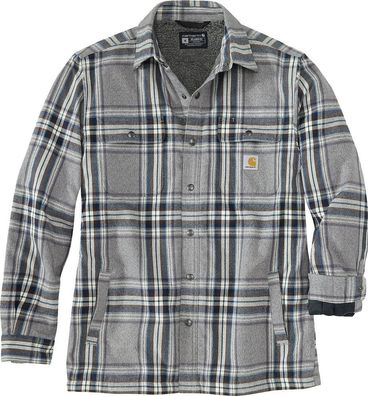 Carhartt Jacke Flannel Sherpa Lined Shirt Jac Asphalt