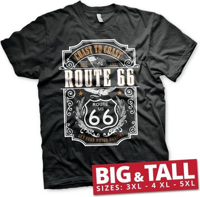 Route 66 Coast To Coast Big &amp; Tall T-Shirt Black