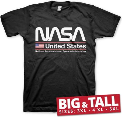 NASA United States Big &amp; Tall T-Shirt Black