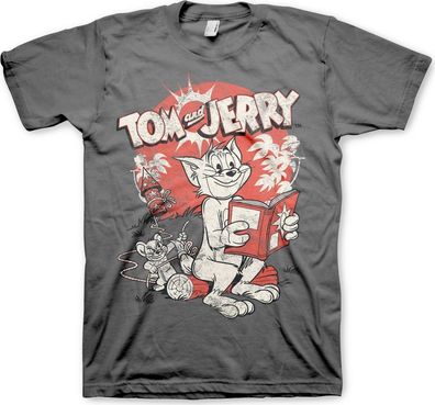Tom &amp; Jerry Vintage Comic T-Shirt Dark-Grey
