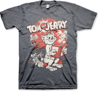 Tom &amp; Jerry Vintage Comic T-Shirt Dark-Heather