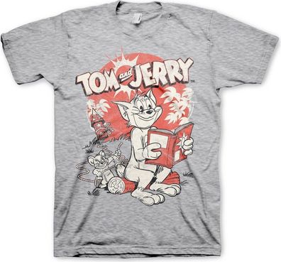 Tom &amp; Jerry Vintage Comic T-Shirt Heather-Grey
