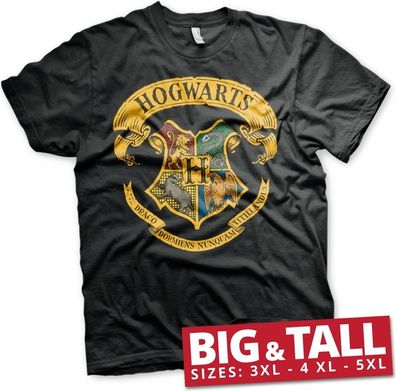 Harry Potter Hogwarts Crest Big &amp; Tall T-Shirt Black