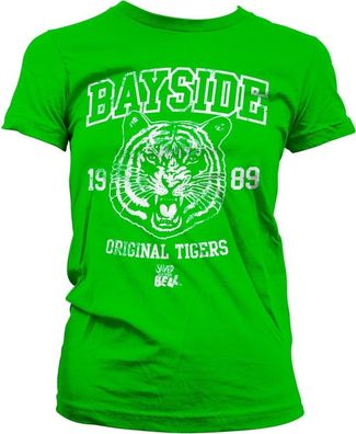 Saved By The Bell Bayside 1989 Original Tigers Girly Tee Damen T-Shirt Green