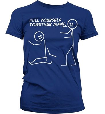 Hybris Pull Yourself Together Man Girly T-Shirt Damen Navy