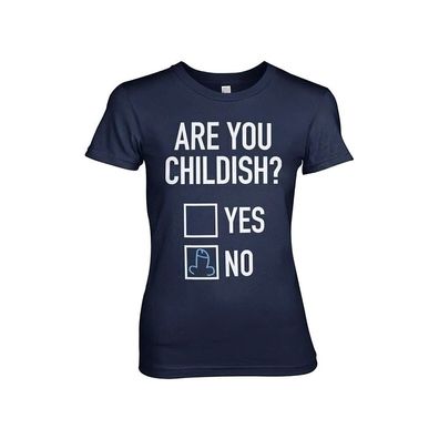 Hybris Are You Childish Girly Tee Damen T-Shirt Navy
