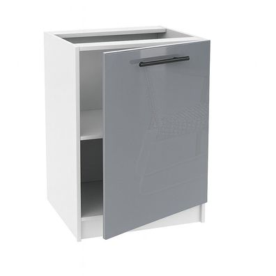 Unterschrank 50cm Grau Hochglanz SOFT CLOSE, SIENA, LINDA, Küchenschrank