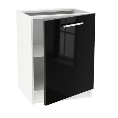 Unterschrank 50cm Schwarz Hochglanz SOFT CLOSE, SIENA, LINDA, Küchenschrank