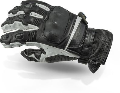 Lindstrands Motorrad Handschuhe Glove Holen Black/White 720-23110210