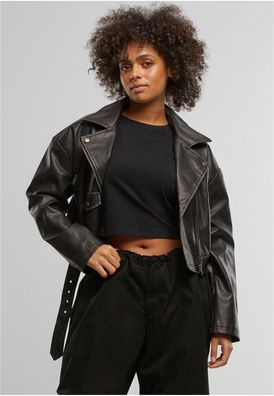 Urban Classics Damen Ladies Vintage Leather Jacket TB7185