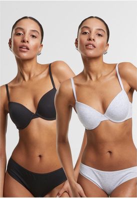 Urban Classics Damen BH mit Bügel Ladies Basic Cotton Bra 2-Pack TB7652A