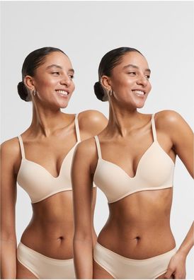 Urban Classics Damen bügelloser BH Ladies Basic Padded Bra 2-Pack TB7654A