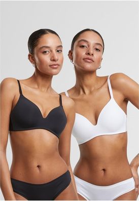Urban Classics Damen bügelloser BH Ladies Basic Padded Bra 2-Pack TB7654A