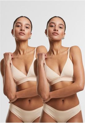 Urban Classics Damen bügelloser BH Ladies Basic Unpadded Bra 2-Pack TB7655A