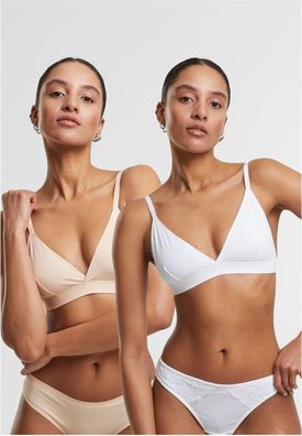 Urban Classics Damen bügelloser BH Ladies Basic Unpadded Bra 2-Pack TB7655A