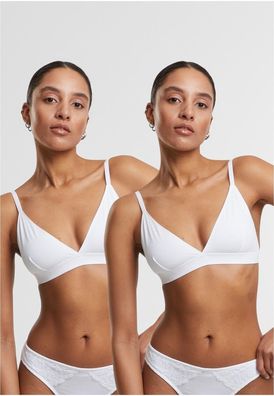 Urban Classics Damen bügelloser BH Ladies Basic Unpadded Bra 2-Pack TB7655A