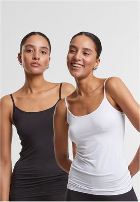 Urban Classics Damen Ladies Natural Fibre Tank Top 2-Pack TB7675A
