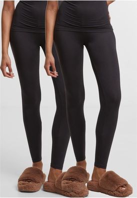 Urban Classics Damen Ladies Natural Fibre Leggings 2-Pack TB7676A