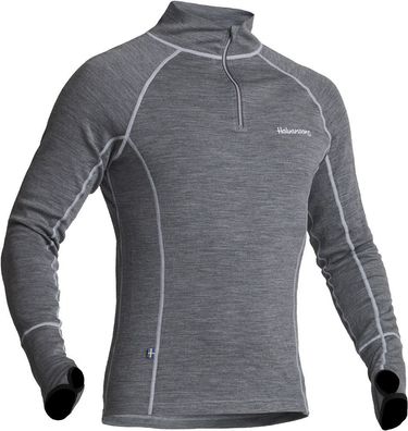 Halvarssons Funktionsunterwäsche Sweater Warm Wool Polo Grey 710-22130190