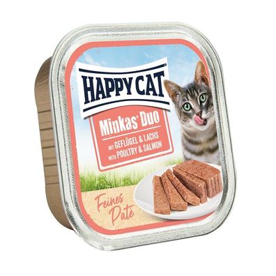 Happy Cat Minkas Schale Duo Geflügel & Lachs Paté 100g