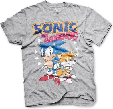Sonic The Hedgehog Sonic &amp; Tails T-Shirt Heather-Grey