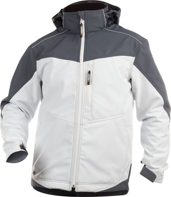 Dassy Zweifarbige Softshell-Jacke Jakarta PES21 Weiß/Zementgrau