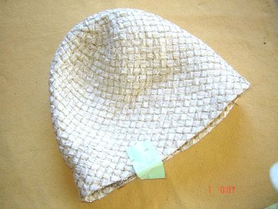 Hutstumpen Vintage Geflecht Cone natur weiß gold Ü 51 cm Rd 58cm Stu 787