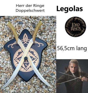 NEU Herr der Ringe Doppelschwert SET Legolas 56cm groß für Cosplay Sammler LOTR