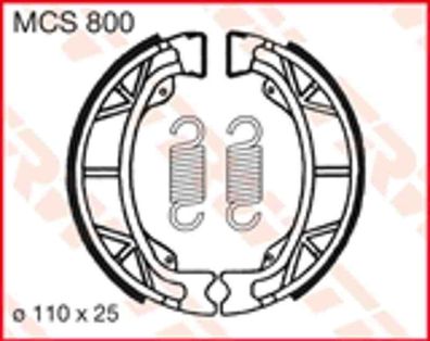 MCS800 Bremsbacken 110x25 Aprilia Baotian Benelli Benzhou Beta Cagiva Daelim Endres E